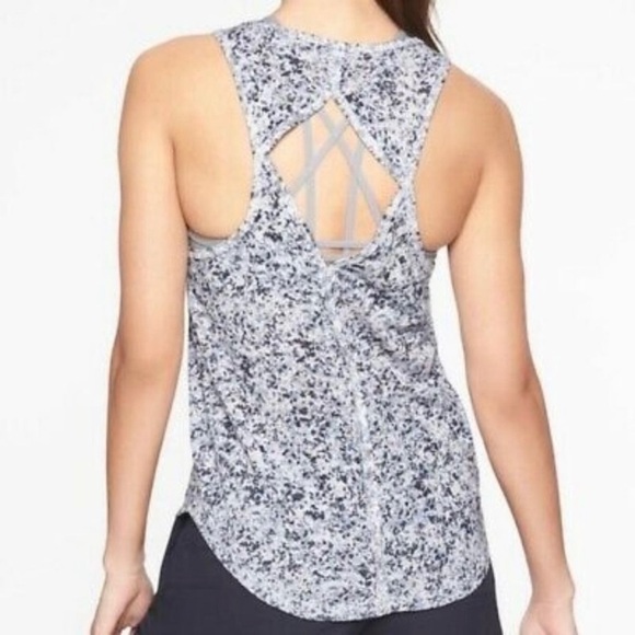 Athleta Breezy Printed Cutout Racerback Tank - Picture 2 of 9